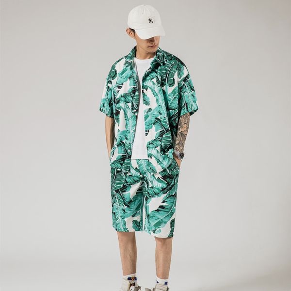 men's suit two-piece summer suit hawaii short sleeved shirt shorts beach pantsuit for men plus size, Gray
men's suit two-piece summer suit hawaii short sleeved shirt shorts beach pantsuit for men plus size, Gray