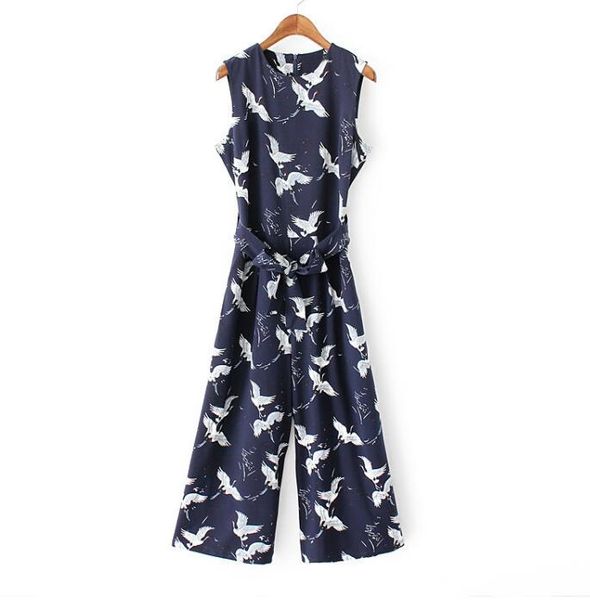 spring summer women's bird print jumpsuits & rompers female sleeveless casual jumpsuits r926, Black;white
spring summer women's bird print jumpsuits & rompers female sleeveless casual jumpsuits r926, Black;white