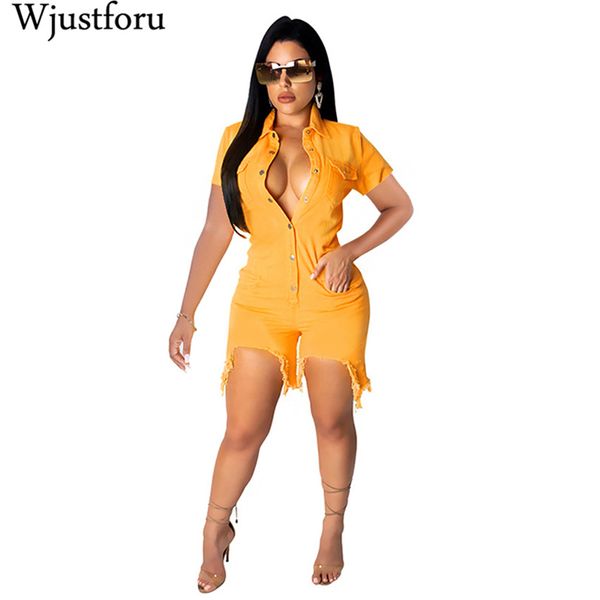 wjustforu fashion hole denim jumpsuit women short sleeve summer casual ripped denim playsuit botton bodycon short jumpsuit, Black;white
wjustforu fashion hole denim jumpsuit women short sleeve summer casual ripped denim playsuit botton bodycon short jumpsuit, Black;white