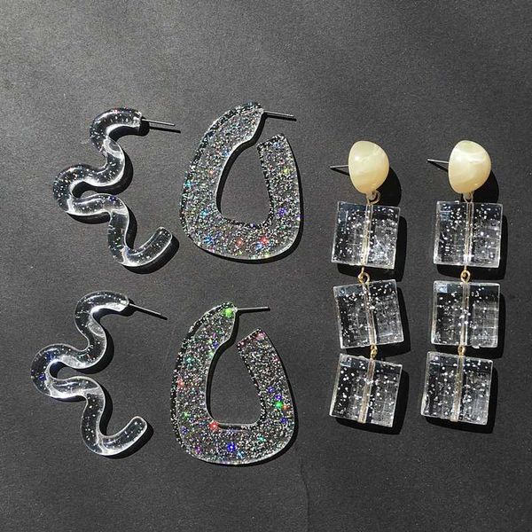 ujbox glitter sequin dangle earrings japanese korean women transparent acrylic resin long pending earrings wedding party gift, Silver
ujbox glitter sequin dangle earrings japanese korean women transparent acrylic resin long pending earrings wedding party gift, Silver