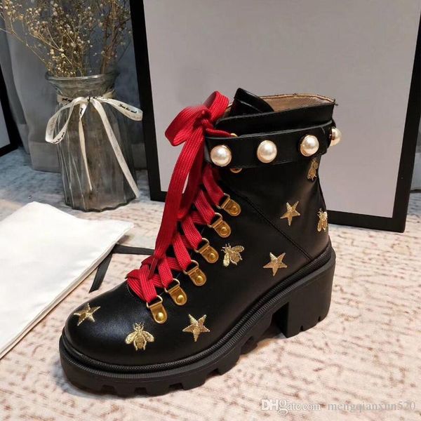 ladies short boots 100% cowhide classic designer luxury lace bee women shoes leather high heeled women boots metal fashion martin boots 41, Black
ladies short boots 100% cowhide classic designer luxury lace bee women shoes leather high heeled women boots metal fashion martin boots 41, Black