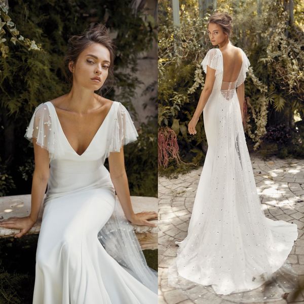 lihi hod mermaid 2020 wedding dresses v neck satin short sleeve sequined beads bridal gowns elegant wedding dress, White
lihi hod mermaid 2020 wedding dresses v neck satin short sleeve sequined beads bridal gowns elegant wedding dress, White