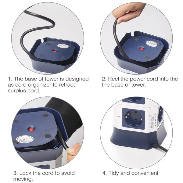 tower power strip usb outlets 7/11 ac eu socket with 2 ports individually switch 1.8m/6ft retractable extension cord
tower power strip usb outlets 7/11 ac eu socket with 2 ports individually switch 1.8m/6ft retractable extension cord