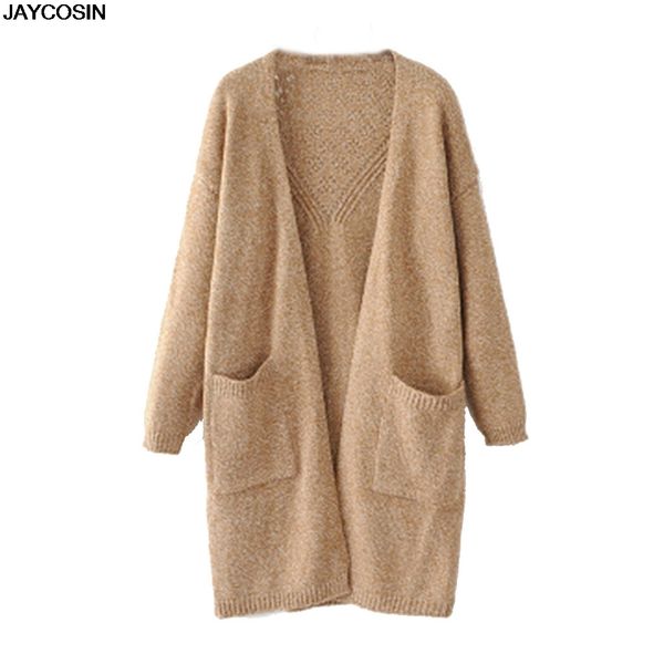 jaycosin girl casual long knitted cardigan autumn korean women loose solid color pocket design sweater jacket khaki gray 9731, Black;brown
jaycosin girl casual long knitted cardigan autumn korean women loose solid color pocket design sweater jacket khaki gray 9731, Black;brown