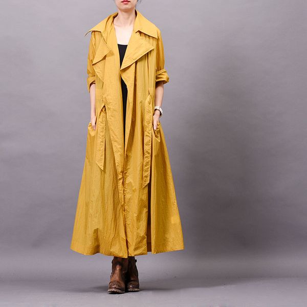 johnature women solid color trench turn-down collar bandage coats fashion 2019 spring new loose pockets cardigan women trench, Tan;black
johnature women solid color trench turn-down collar bandage coats fashion 2019 spring new loose pockets cardigan women trench, Tan;black
