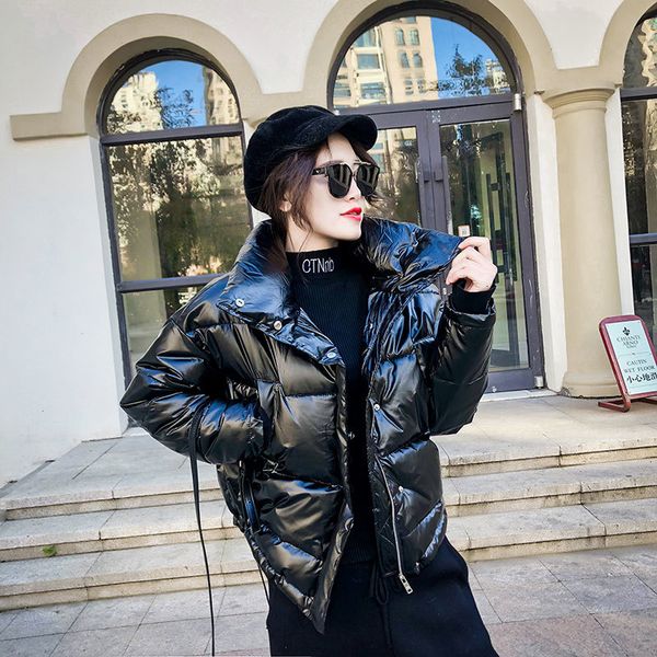 full sleeve stand collar thick warm fashion short section glossy cotton-padded korean style winter women down jacket l671, Black
full sleeve stand collar thick warm fashion short section glossy cotton-padded korean style winter women down jacket l671, Black