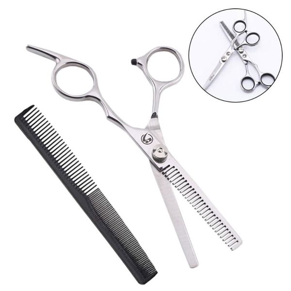 2pcs scissors comb set fine cutting comb barber hair trimming teeth scissors