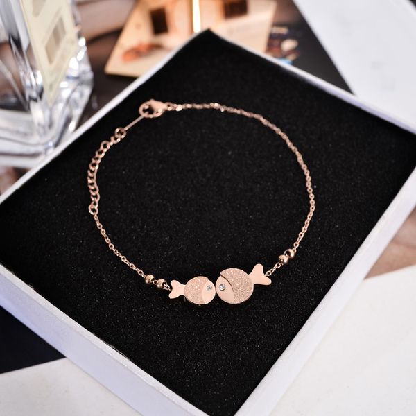 korean fashion frosted fishes bracelet women titanium steel plated rose gold bracelet simple personality fashion accessories, Golden;silver
korean fashion frosted fishes bracelet women titanium steel plated rose gold bracelet simple personality fashion accessories, Golden;silver