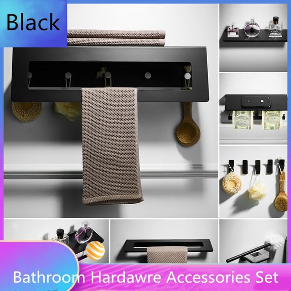black solid bathroom shelf with towel bar double toilet paper holder toothbrush holder bathroom accessoreis set appendiabiti
black solid bathroom shelf with towel bar double toilet paper holder toothbrush holder bathroom accessoreis set appendiabiti