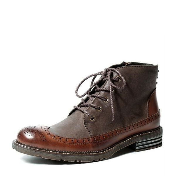 british style men martin boots fashion vintage brogue shoes luxury genuine leather ankle motorcycle boots botas hombre, Black
british style men martin boots fashion vintage brogue shoes luxury genuine leather ankle motorcycle boots botas hombre, Black