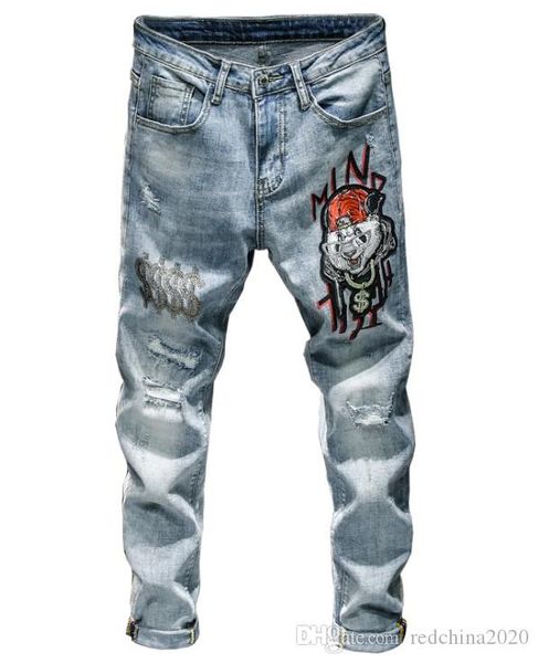 2020 brand distressed ripped mens designer printed slim fit jeans denim straight washed destroyed patches trousers 8622, Blue
2020 brand distressed ripped mens designer printed slim fit jeans denim straight washed destroyed patches trousers 8622, Blue