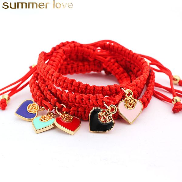 fashion red thread bracelet heart charm for women handmade braided rope bracelets friendship lucky adjustable jewelry, Golden;silver
fashion red thread bracelet heart charm for women handmade braided rope bracelets friendship lucky adjustable jewelry, Golden;silver