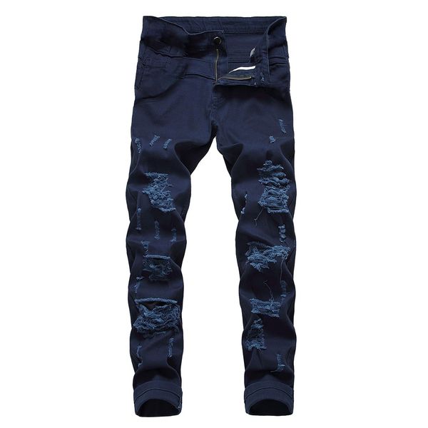 jeans streetwear vintage dark blue color skinny destroyed ripped jeans slim fit personality stretchy casual hole denim pants
jeans streetwear vintage dark blue color skinny destroyed ripped jeans slim fit personality stretchy casual hole denim pants