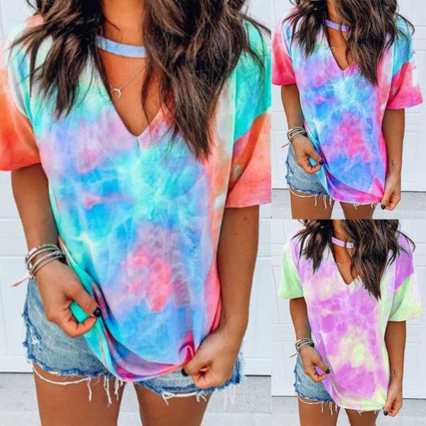 women's t-shirt 3 color 2021 harajuku femmal streetwear v-neck hollow out tie dye tee women summer short sleeve, White
women's t-shirt 3 color 2021 harajuku femmal streetwear v-neck hollow out tie dye tee women summer short sleeve, White
