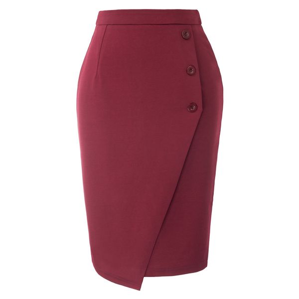 gk vintage wrap skirts womens high waist three buttons decorated back split bodycon pencil office lady work wear business skirt, Black;gray
gk vintage wrap skirts womens high waist three buttons decorated back split bodycon pencil office lady work wear business skirt, Black;gray