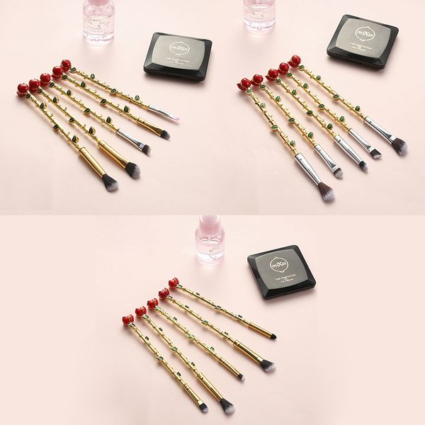 5pcs rose makeup brush set eye shadow eyebrow lip brushes beauty cosmetic brush 3 styles mixed style