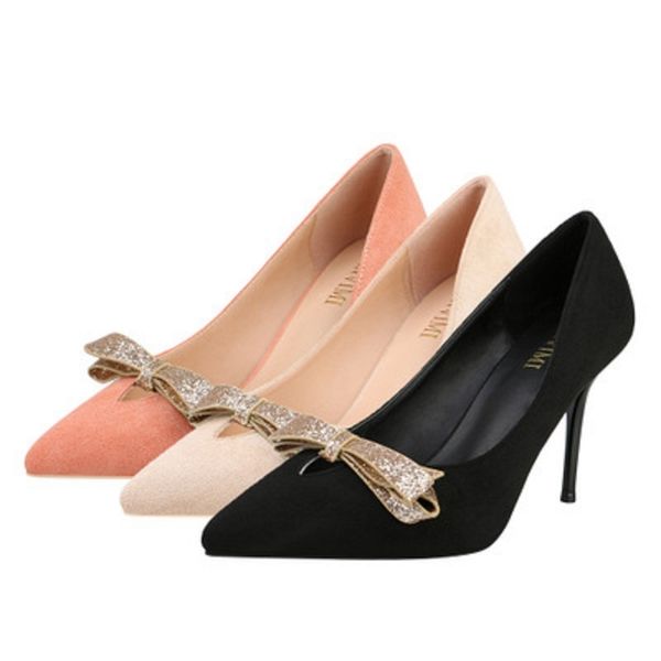 europe and the united states suede single shoes female 2019 spring new women's shoes pointed shallow mouth stiletto ladies high, Black
europe and the united states suede single shoes female 2019 spring new women's shoes pointed shallow mouth stiletto ladies high, Black