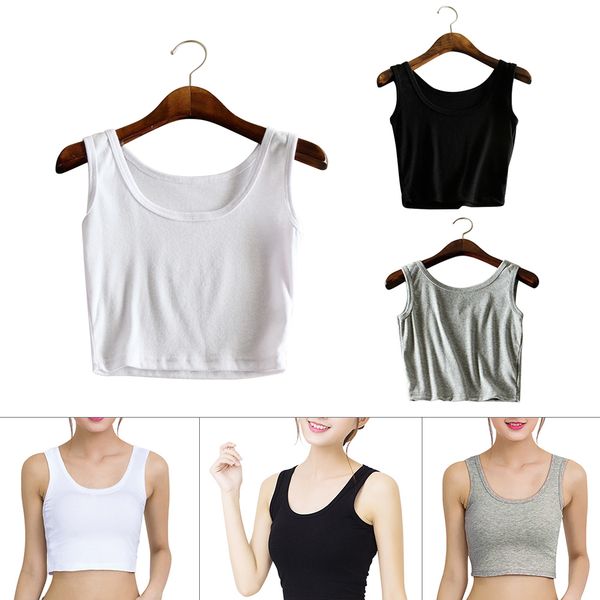 women yoga sleeveless cotton t shirt crop summer slim solid vest tank crop white/gray/black fitness activewear, White;black
women yoga sleeveless cotton t shirt crop summer slim solid vest tank crop white/gray/black fitness activewear, White;black
