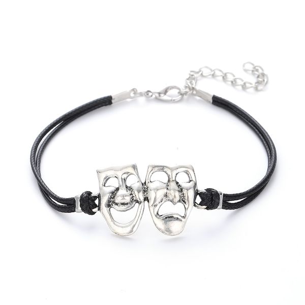 comedy tragedy mask charm bracelet with leather rope,comedy drama theatre mask jewelry gift for actress bracelet wholesale, Golden;silver
comedy tragedy mask charm bracelet with leather rope,comedy drama theatre mask jewelry gift for actress bracelet wholesale, Golden;silver