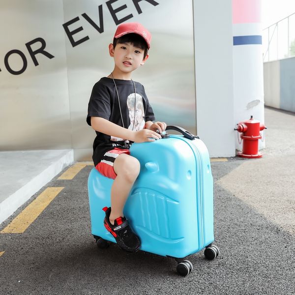 

new children rolling luggage spinner 20 inch wheels suitcase kids cabin trolley student travel bag cute baby carry on trunk