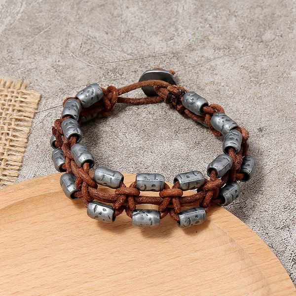 new arrival handmade leather woven punk charm bracelet men vintage braided bracelets bangles male jewelry ing, Golden;silver
new arrival handmade leather woven punk charm bracelet men vintage braided bracelets bangles male jewelry ing, Golden;silver
