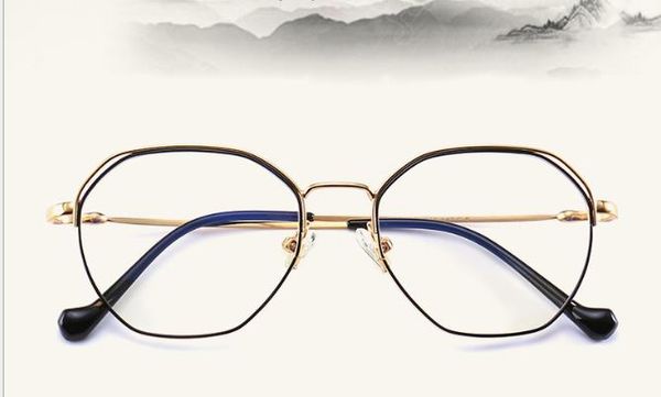retro polygon frame for men's metal flat lens and women's open-ball frame for myopia, White;black
retro polygon frame for men's metal flat lens and women's open-ball frame for myopia, White;black