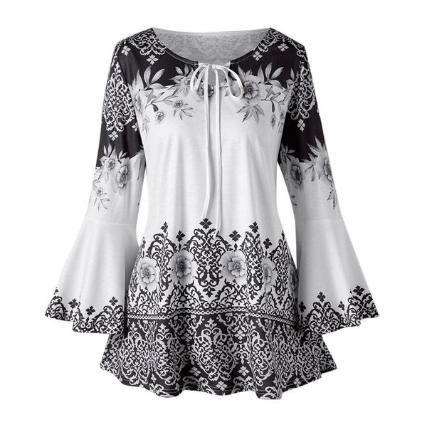 plus size 5xl womens and blouses 2018 long sleeve shirts tunic print flare sleeve ladies fashion clothing streetwear, White
plus size 5xl womens and blouses 2018 long sleeve shirts tunic print flare sleeve ladies fashion clothing streetwear, White