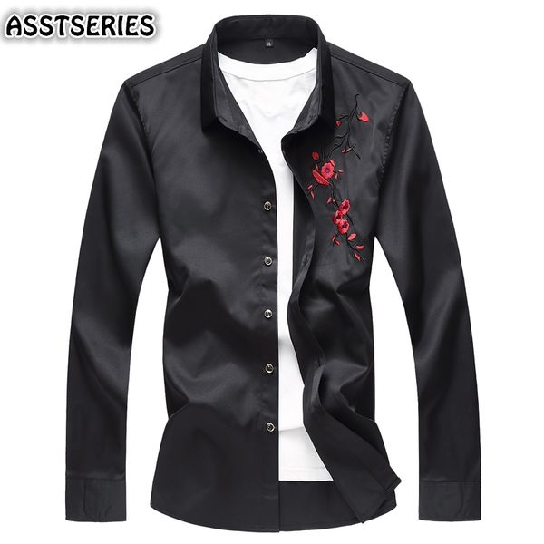 shirt men fashion youth popular long-sleeved three-color personality embroidered shirt plus size 6xl 7xl slim fit for male, White;black
shirt men fashion youth popular long-sleeved three-color personality embroidered shirt plus size 6xl 7xl slim fit for male, White;black