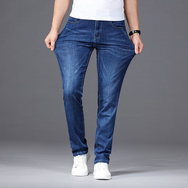 2019 new spring autumn men jeans business stretch fit straight cotton jeans casual black denim pants trousers, Blue
2019 new spring autumn men jeans business stretch fit straight cotton jeans casual black denim pants trousers, Blue