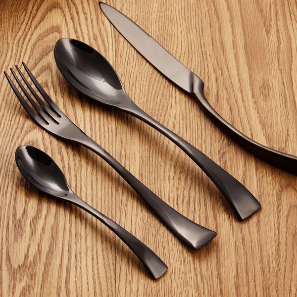 1/4pcs black cutlery set stainless steel dinnerware tableware silverware set dinner knife fork western food set drop shipping
1/4pcs black cutlery set stainless steel dinnerware tableware silverware set dinner knife fork western food set drop shipping