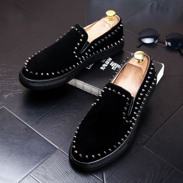 mens leisure party banquet wear black cow suede leather shoes breathable slip on lazy driving shoe flat platform rivets loafers
mens leisure party banquet wear black cow suede leather shoes breathable slip on lazy driving shoe flat platform rivets loafers