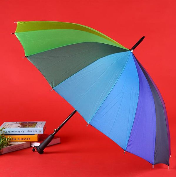 rainbow umbrella rain women colorful long handle umbrella men windproof colorful anti-uv parasol fashion 16 bone cyl-yw1274
rainbow umbrella rain women colorful long handle umbrella men windproof colorful anti-uv parasol fashion 16 bone cyl-yw1274