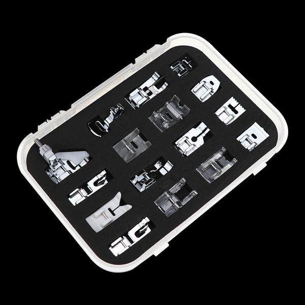 new 16pcs domestic sewing machine accessories presser foot feet kit set hem foot spare parts with box for brother singer janome, Black
new 16pcs domestic sewing machine accessories presser foot feet kit set hem foot spare parts with box for brother singer janome, Black