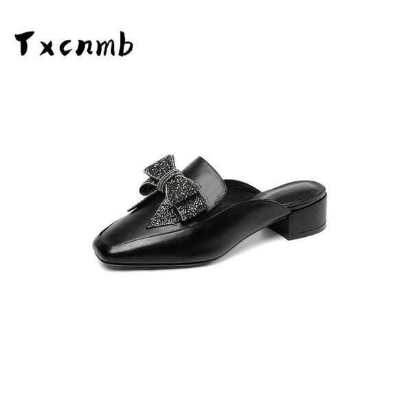fashion women's slipper mules genuine leather comfortable square heel basic shoes new leisure sandals, Black
fashion women's slipper mules genuine leather comfortable square heel basic shoes new leisure sandals, Black