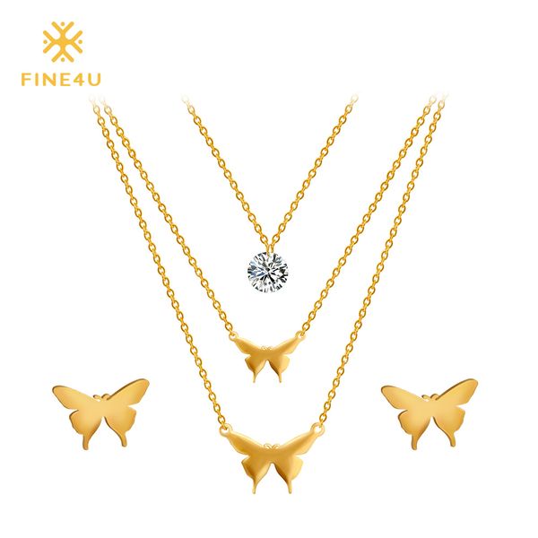 2018 new fine4u n009 316l stainless steel jewelry sets for women butterfly necklace & earrings paved with cz jewelry set, Silver
2018 new fine4u n009 316l stainless steel jewelry sets for women butterfly necklace & earrings paved with cz jewelry set, Silver
