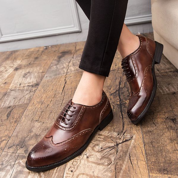 british style flats mens shoes casual fashion leather brogue shoes men classic business formal wedding dress oxfords big size 47, Black
british style flats mens shoes casual fashion leather brogue shoes men classic business formal wedding dress oxfords big size 47, Black