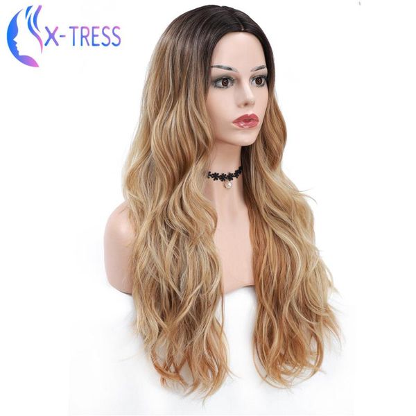 synthetic wigs x-tress fashion light brown long curly machine made hair with no bangs high temperature fiber for women, Black
synthetic wigs x-tress fashion light brown long curly machine made hair with no bangs high temperature fiber for women, Black