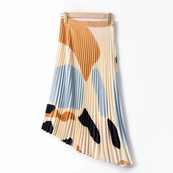 color matching women pleated skirt 2020 new fashion irregular slanted female midi skirt clothes, Black
color matching women pleated skirt 2020 new fashion irregular slanted female midi skirt clothes, Black