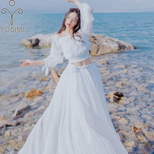 yosimi 2018 summer white блуза + половина длинная юбка из двух частей костюма set vestidos maxi шифоновая vintage пят длинные платья женщин, Gray
yosimi 2018 summer white блуза + половина длинная юбка из двух частей костюма set vestidos maxi шифоновая vintage пят длинные платья женщин, Gray