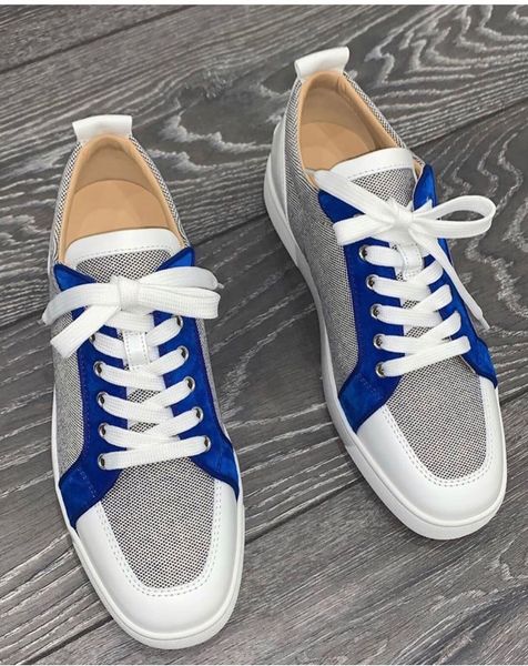 2019 mens womens rantulow flat luxury designer red bottom patchwork canvas & suede leather trainers outdoor casual with box, Black
2019 mens womens rantulow flat luxury designer red bottom patchwork canvas & suede leather trainers outdoor casual with box, Black