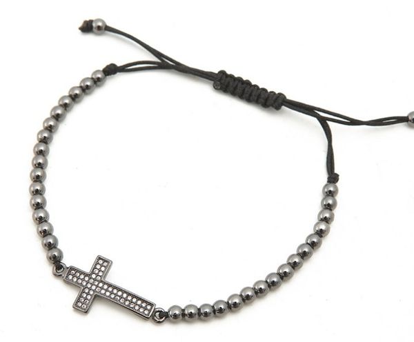 gold silver micro pave cz cubic zirconia rope adjusted copper beads bracelet ghhn23 cross charm braided bangles, Black
gold silver micro pave cz cubic zirconia rope adjusted copper beads bracelet ghhn23 cross charm braided bangles, Black