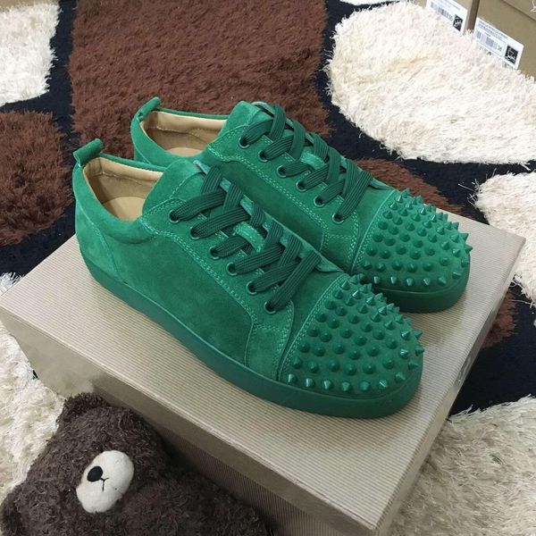 green suede spikes orlato red sole low red bottom shoes studded sneakers shoe women men luxury designer flat casual trainer, Black
green suede spikes orlato red sole low red bottom shoes studded sneakers shoe women men luxury designer flat casual trainer, Black