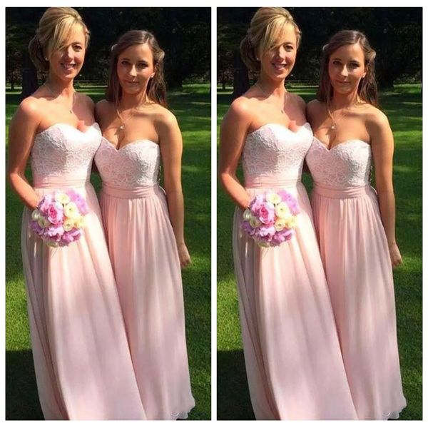 2019 sweetheart lace a-line chiffon bridesmaids dresses floor length custom simple vestidos de bridesmaid prom party gowns honor of maid, White;pink
2019 sweetheart lace a-line chiffon bridesmaids dresses floor length custom simple vestidos de bridesmaid prom party gowns honor of maid, White;pink