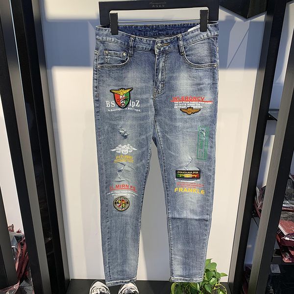 ah02147 fashion men's jeans 2020 runway luxury european design party style men's clothing, Blue
ah02147 fashion men's jeans 2020 runway luxury european design party style men's clothing, Blue
