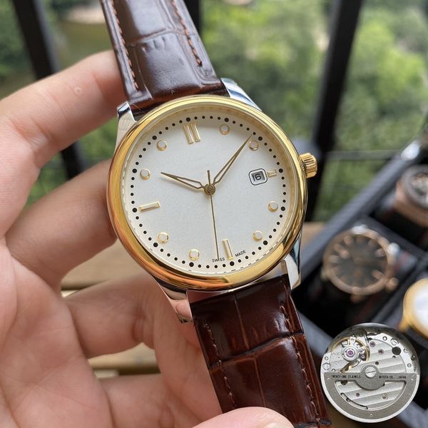 designer watch mens automatic movement watch 39mm leather strap mechanical wristwatches casual style mens watch gifts, Slivery;brown
designer watch mens automatic movement watch 39mm leather strap mechanical wristwatches casual style mens watch gifts, Slivery;brown