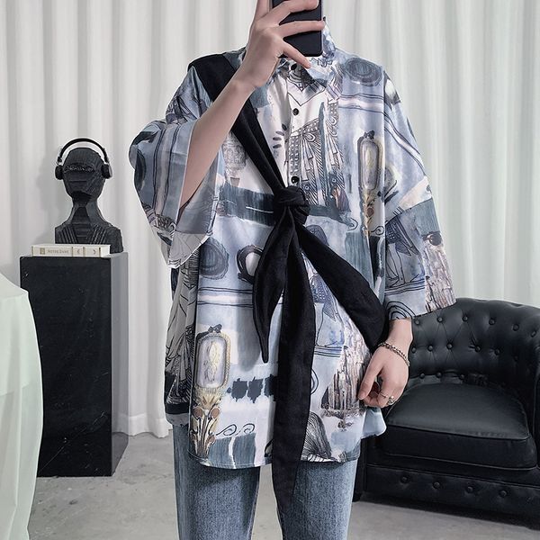 summer flower shirt men's fashion printing casual short-sleeved shirt men streetwear wild loose five-point sleeve shirts mens, White;black
summer flower shirt men's fashion printing casual short-sleeved shirt men streetwear wild loose five-point sleeve shirts mens, White;black