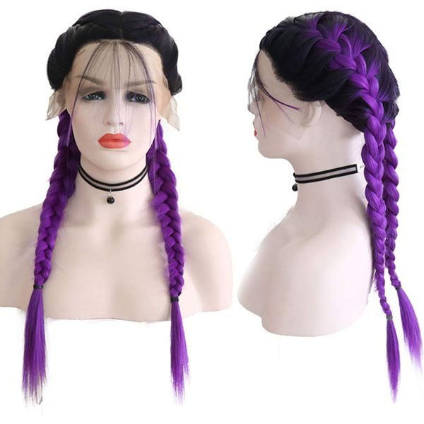rongduoyi braided long wig with baby hair ombre purple lace front synthetic wigs for women 2 braids heat fiber middle part wig, Black
rongduoyi braided long wig with baby hair ombre purple lace front synthetic wigs for women 2 braids heat fiber middle part wig, Black