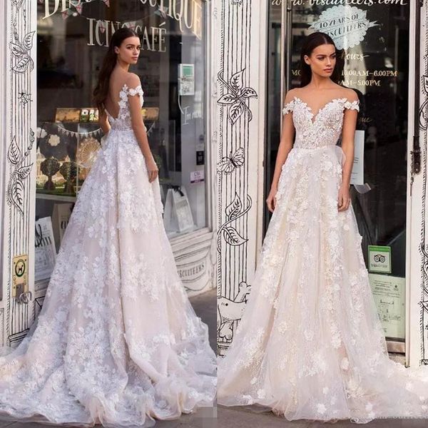 2019 Berta A Line Wedding Dresses Off The Shoulder Lace Appliqued Bridal Gowns Backless Custom Made robe de mariée
2019 Berta A Line Wedding Dresses Off The Shoulder Lace Appliqued Bridal Gowns Backless Custom Made robe de mariée