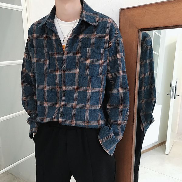 2019 spring new campus style korean version the couple loose long sleeve thin section plaid casual shirt men's formal occasion, White;black
2019 spring new campus style korean version the couple loose long sleeve thin section plaid casual shirt men's formal occasion, White;black