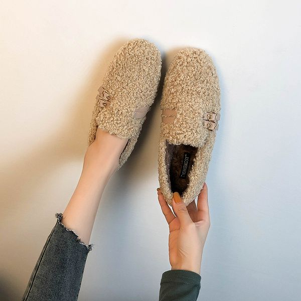 autumn and winter super warm plush shoes women's fleece-lined platform peas shoes-style lambs wool lazy shoes large size feet, Black
autumn and winter super warm plush shoes women's fleece-lined platform peas shoes-style lambs wool lazy shoes large size feet, Black